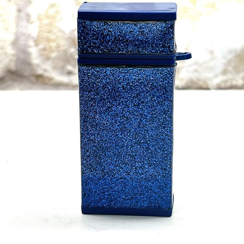 Blue Glitter Portable Mini Pocket Ashtray Keychain with Handy Clip